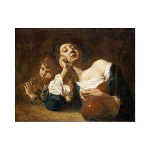 A Shepherdess With a Gourd by Giovanni battista Piazzetta 