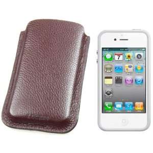   Case for Apple iPhone 4   Granulated Cow Leather   Orange: Electronics
