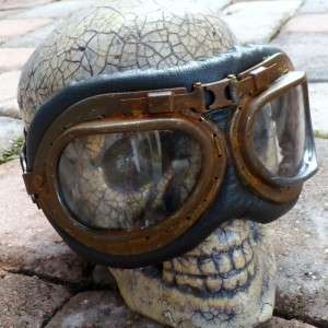 Steampunk Goggles Glasses lens Victorian biker pirate Aviator 