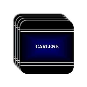 Personal Name Gift   CARLENE Set of 4 Mini Mousepad Coasters (black 