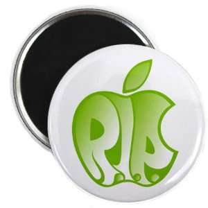 Steve Jobs Green Apple on a 2.25 inch Fridge Magnet