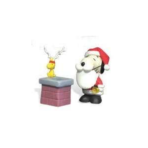   Christmas   Santa Snoopy 3 Figure & Woodstock w Antlers: Toys & Games