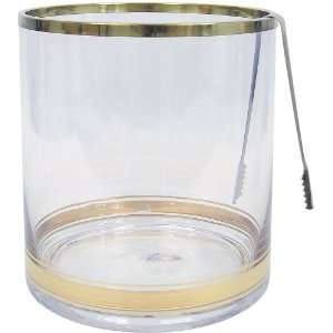  Colin Cowie Ice Bucket with Stainless Tongs, Gold: Kitchen 