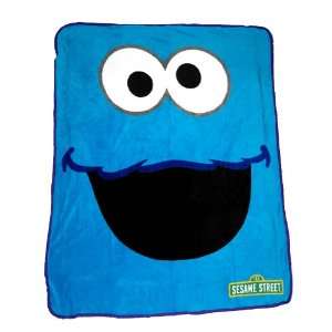  Sesame Street Cookie Monster Face Cartoon Throw Blanket 