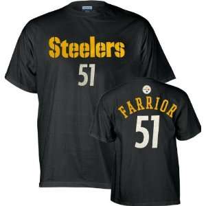 James Farrior Reebok Name and Number Pittsburgh Steelers T Shirt 