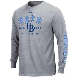   Tampa Bay Rays Ash Base Stealer Long Sleeve T shirt: Sports & Outdoors