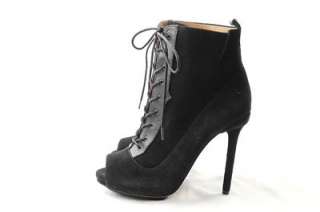 AUTH L.A.M.B. Gwen Stefani $385+ Lace Up Suede Platform Leather Boots 