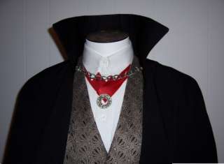 Dracula Vampire Cape Black Cloak Tall Collar Halloween Costume Floor 