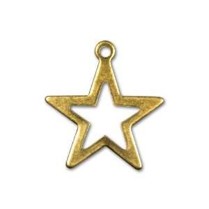  Antique Brass Star Outline Charm: Arts, Crafts & Sewing