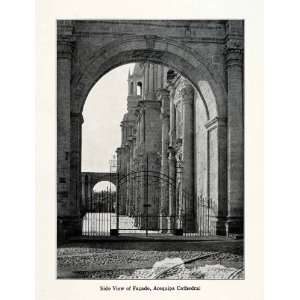  1915 Print Basilica Cathedral Arequipa Facade Church Catholic 