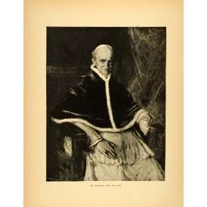  1887 Wood Engraving Pope Leo XIII Portrait Art Royalty 