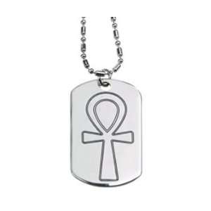 Ankh Symbol Dog Tag   Stainless Steel   2 Height