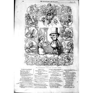   1851 RICHARD DOYLE DRAWING ST. VALENTINES DAY ROMANCE