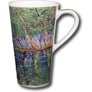   Monet   The Pond At Montgeron 12oz Travel Coffee Mug: Home & Kitchen