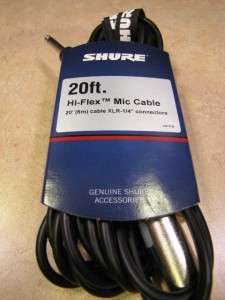 New 20 Shure XLR (F) to 1/4 (M) Microphone Cable  