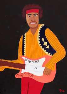 Contemporary Jimmy Hendrix Painting in Oil  