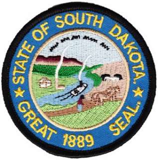  South Dakota   3 Round State Seal Patch: Clothing