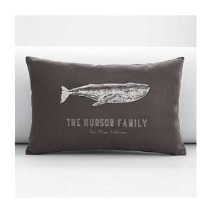  whale   12 x 18 pillow cover + insert   blue