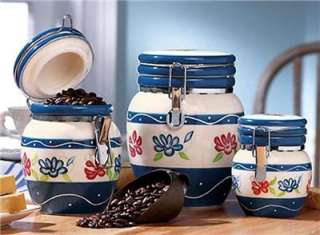 PC Kitchen Shabby Chic Style Spring Floral Decor Canister Set ~NEW 