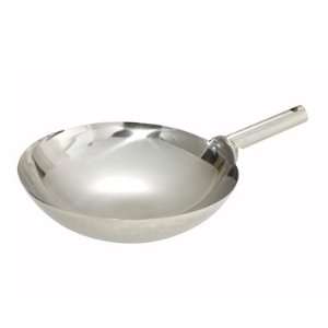 Winco WOK 14W Chinese Wok, 14, 1.0 mm Thick, Welded Joint, Mirror 
