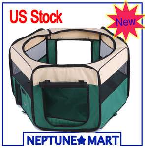   35 GREEN Pet Playpen Dog Puppy Soft Exercise Kennel Crate Cage M PC03