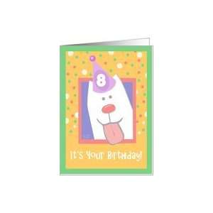  8th Birthday, Happy Dog, Party Hat Card Toys & Games