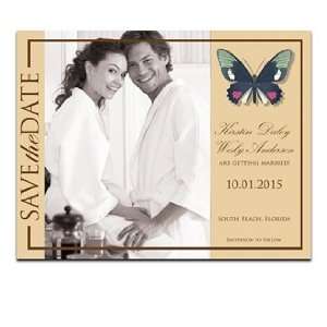  160 Save the Date Cards   Butterfly Moss Horizon Office 