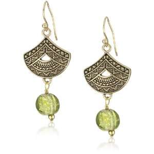  Bronzed by Barse Mayan Green Dangle Earrings: Jewelry