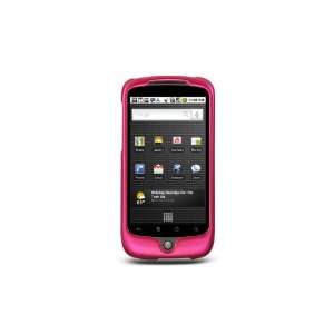 HOT PINK Hard Rubber Feel Plastic Case for HTC Google Nexus One + Car 