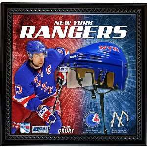  Steiner New York Rangers Chris Drury Framed 14X14 Collage 
