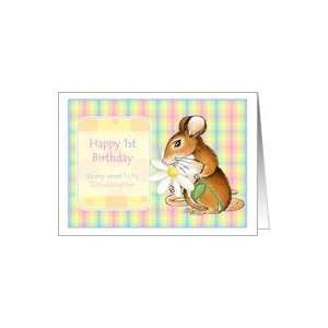  Little Mouse Granddaughters 1st Birthday Greeting cards 