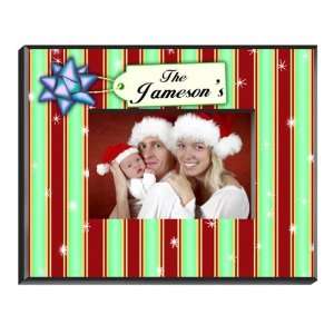  Personalized Christmas Frame   Striped Gift Box