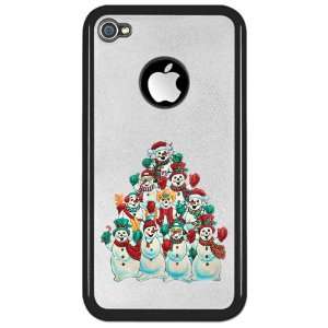  iPhone 4 or 4S Clear Case Black Christmas Holiday Stacked 