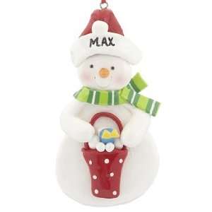   Personalized Snowman with Snowballs Christmas Ornament: Home & Kitchen