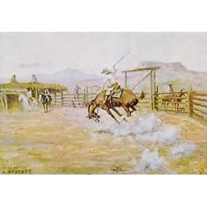     Bronco Buster   Artist Olaf C Setzer   Poster Size 9 X 8 inches