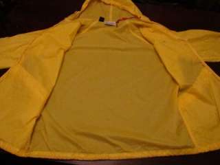 Vtg 80s Lacoste Mens Bright Yellow Nylon Windbreaker Pullover Rain 