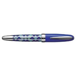  Laban Enamel Blue Honeycomb Broad Point Fountain Pen   LMB 