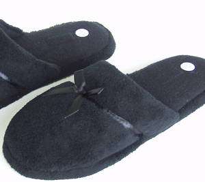 Womens Slippers Fluff Scuff Indoor Outdoor Sole Black  
