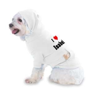  I Love/Heart Isabel Hooded T Shirt for Dog or Cat X Small 