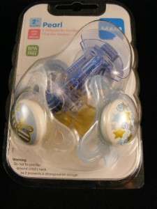 MAM Pearl Pacifiers Orthodontic 2+ m AND Keeper Clip 037977050080 