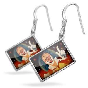  Earrings Circus clownwith French Sterling Silver Earring 