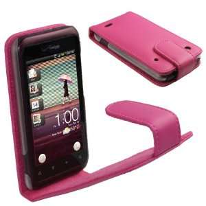  Pink Leather Case Cover Holder for HTC Rhyme Android Smartphone 