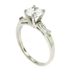 Classic Solitaire Engagement Ring w/Round brilliant White CZ Size 5