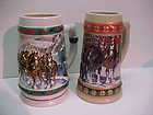 PAIR OF 1993 BUDWEISER HOLIDAY STEINS  MADE IN BRAZIL  