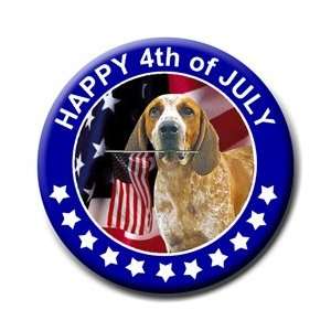  English Redtick Coonhound 4th Of July Pin Badge Button 