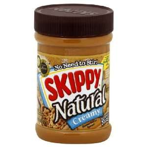 Skippy Natural Peanut Butter, Creamy, 15 oz (Pack of 6):  