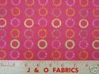 Pink Fuchsia Retro Circle Mod Circles Decorative Fabric  