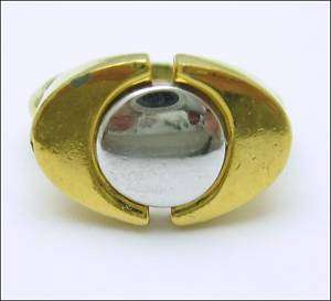 AVON Silvertone Goldtone metal RING VINTAGE Size 5 1/2  