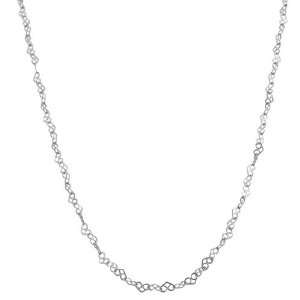  14 Karat White Gold Mini Pretzel Link Necklace (16 inch) Jewelry