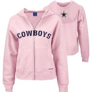  Dallas Cowboys Light Pink Juniors Full Zip Hooded 